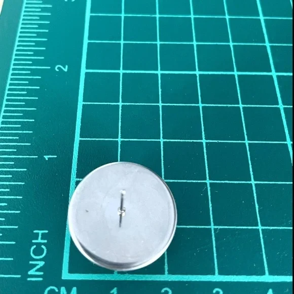 20mm Lemon Print Stainless Steel Stud Earrings, Unworn, Handmade, NWT - Picture 4 of 5